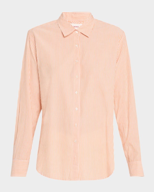 Beau Striped Button-Down Cotton Shirt